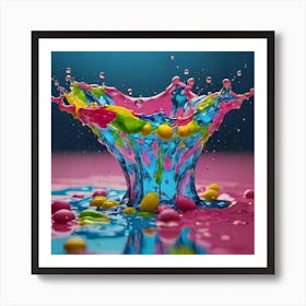 Colorful Paint Splash Art Print