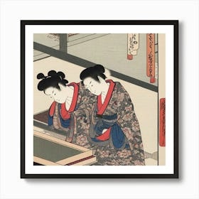 Two Women In Kimono Poster