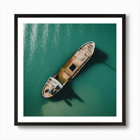 Abandoned Boat In The Water Art Print