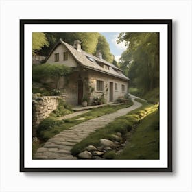 Cottage In The Woods 2 Art Print