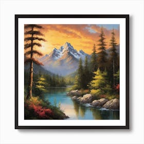 Sunrise By The River Art Print