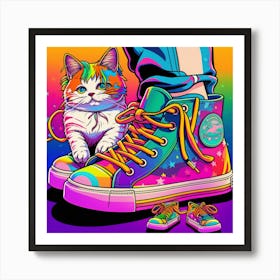 Cat In Sneakers 1 Art Print