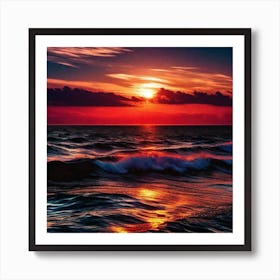 Sunset Over The Ocean 91 Art Print