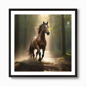 Horse In The Forest Art Print