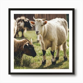 Goats In A Field 2 Art Print