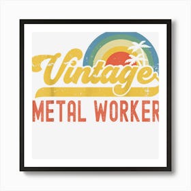 Metal Worker Vintage Sunset Profession Retro Job Title Art Print