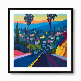 Abstract Travel Collection Los Angeles Usa 1 Art Print