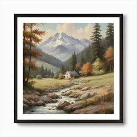 Cabin In The Mountains art print 1 Art Print