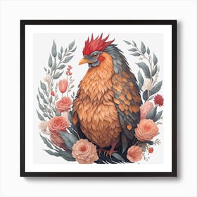 Beautiful Rooster (3) Art Print