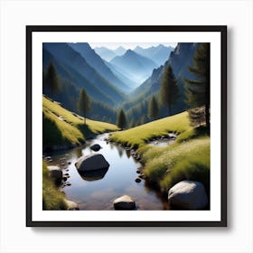 River In The Mountains 7 Art Print