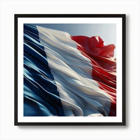 French Flag Waving In The Wind Art Print