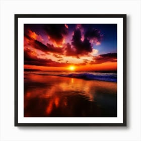 Sunset On The Beach 982 Art Print