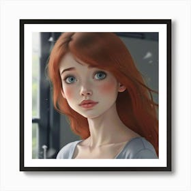 Girl With Red Hair 1 Art Print