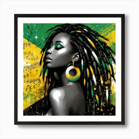 Jamaican woman song wall art 3 Art Print
