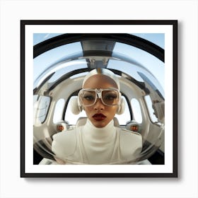 Space Woman Taking Off Art Print