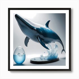 Blue Whale And An Egg Art Print