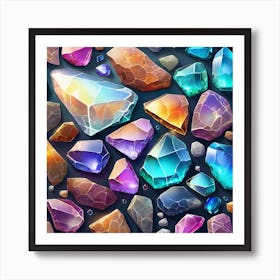 Realistic Stone Flat Surface For Background Use Broken Glass Effect No Background Stunning Somet Art Print