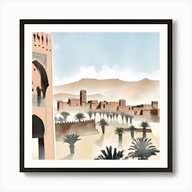 Ouarzazate ink style III Art Print