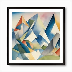 Abstract Mountain Landscape Art Print