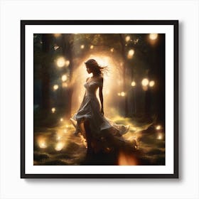 Fairytale Girl In The Forest Art Print