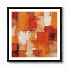 Abstract Orange Painting art print 2 Póster