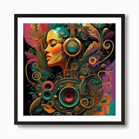Abstract Painting music fan Art Print