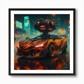 Pumpkin Car (Cyberpunk32) Art Print