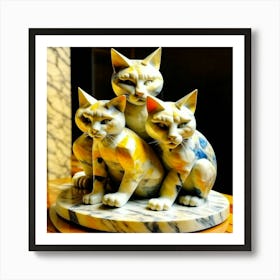 Three Cats Art Print