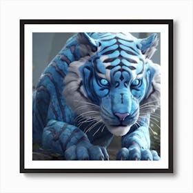 Blue Tiger Art Print