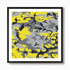 Yellow Camouflage, Gray Camouflage, Urban Camouflage, Military, Army Art Print