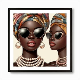 Two African Women In Sunglasses Art Print