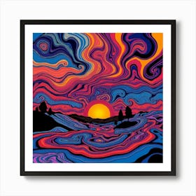 Psychedelic Sunset 2 Art Print