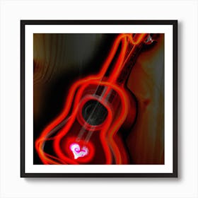 Heart Shaped Guitar Art Print