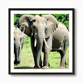 Elephants In The Wild 2 Art Print