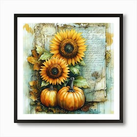 Torn Autumn Teal13 Art Print