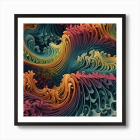 3d Wave Art Art Print