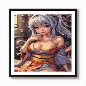 Anime Girl In Kimono-Drucke 07.12.2024--c25 Art Print