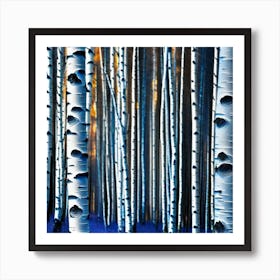 Birch Trees In The Forest 1 Art Print