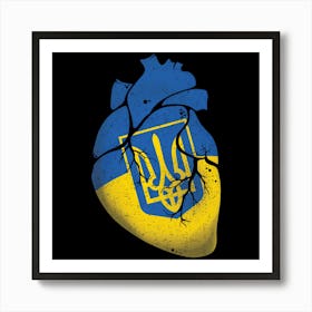 Ukraine Heart Flag Art Print