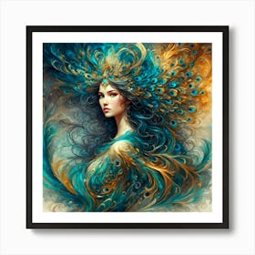 peacock princess 1 Art Print