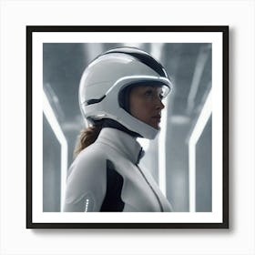 Futuristic Woman In Helmet 2 Art Print