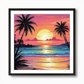 Ocean Sunset Art Prints (1) Art Print