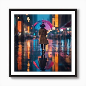 Rainy Night In The City Art Print