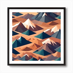 Low Poly Mountains Art Print