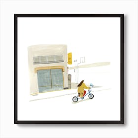 Ride A Bicycle Square Art Print