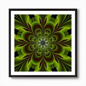 Abstract Flower Artwork Art Floral Green Art Print