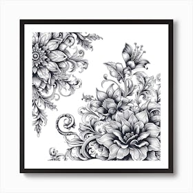Ornate Floral Design 27 Art Print