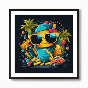 Frog With Sunglasses Art Print