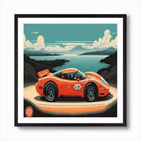 Red Race Car Art Print