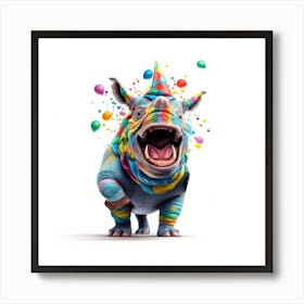 Birthday Rhino Art Print